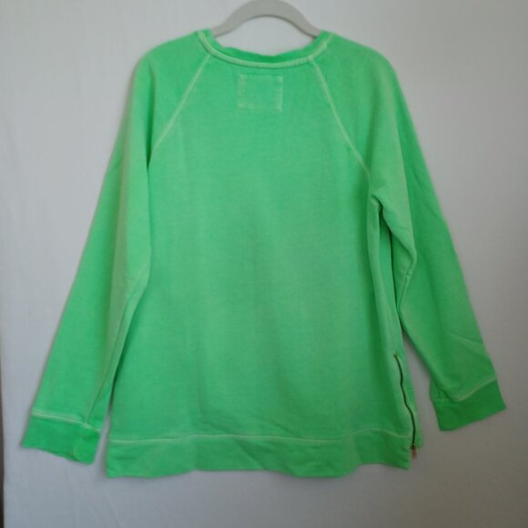 Lilly Pulitzer Luxletic Pullover Beach Comber Green Terry Sweatshirt Women Large - Picture 3 of 13